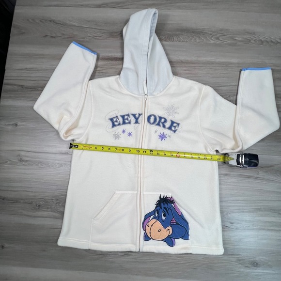 Disney Eeyore Fleece Hoodie The Wonderful World of White Blue woman's L (11/12) - Picture 7 of 10